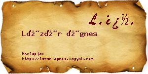 Lázár Ágnes névjegykártya
